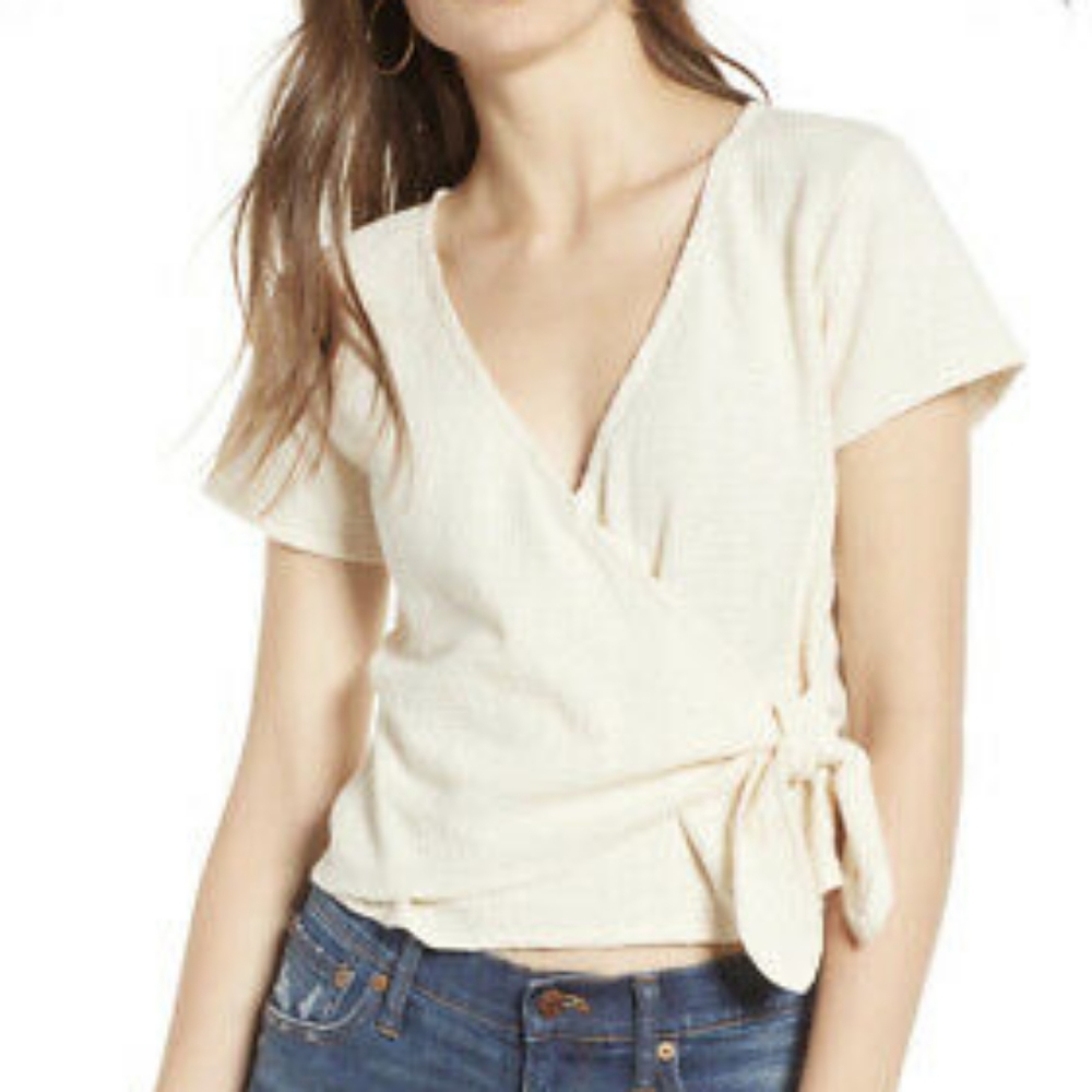 Madewell Texture & Thread Tie Wrap Top